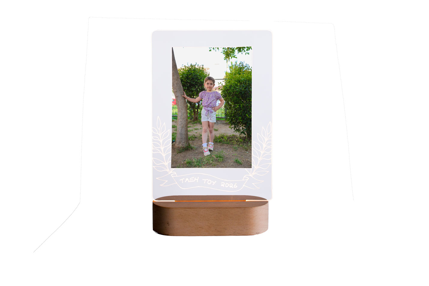 Κάθετο φωτιστικό plexiglass φυλλαράκια 2