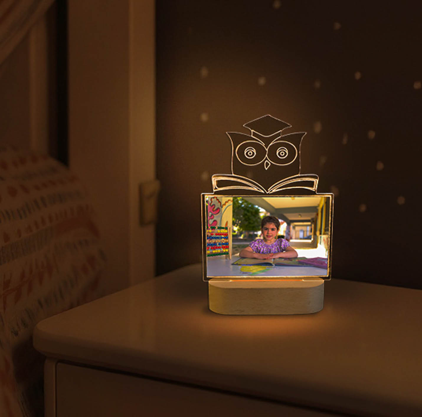 Φωτιστικό plexiglass κουκουβάγια