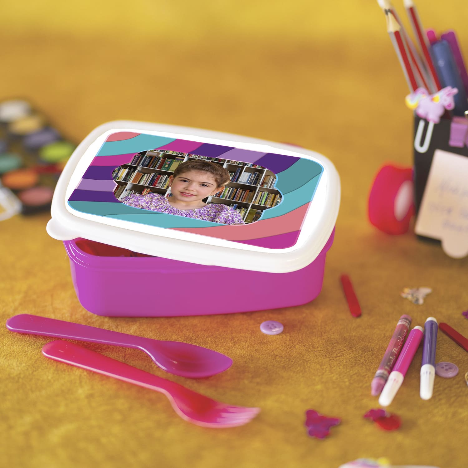 Δοχείο φαγητού πολύχρωμα γεωμετρικά