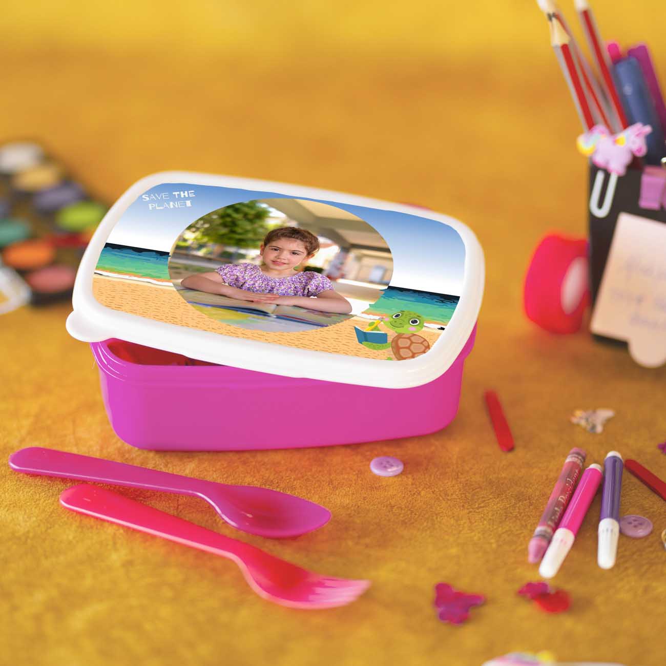 Δοχείο φαγητού παραλία με χελώνα save the planet