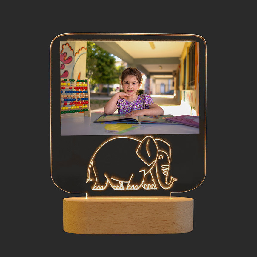 Φωτιστικό plexiglass ελεφαντάκι