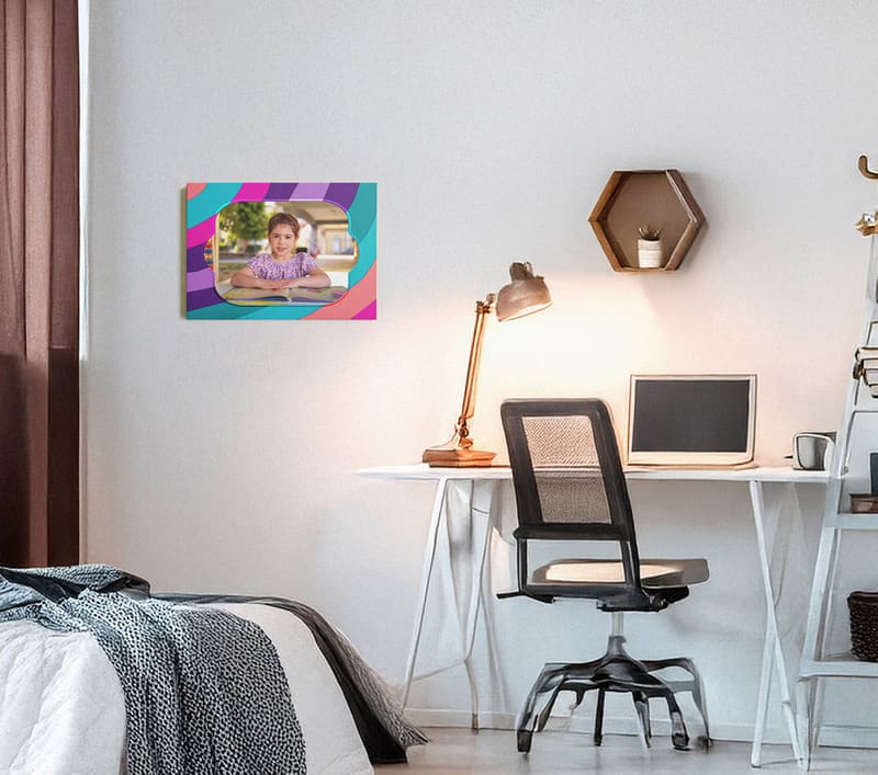 Οριζόντιος θεματικός καμβάς πολύχρωμα γεωμετρικά σχέδια